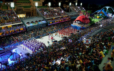 Rio karneval parade draufsicht nacht pl