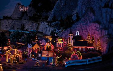 Amerika Weihnachtsdorf Nacht