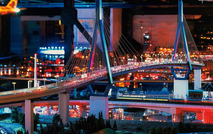 Hamburg koehlbrandbruecke Nacht